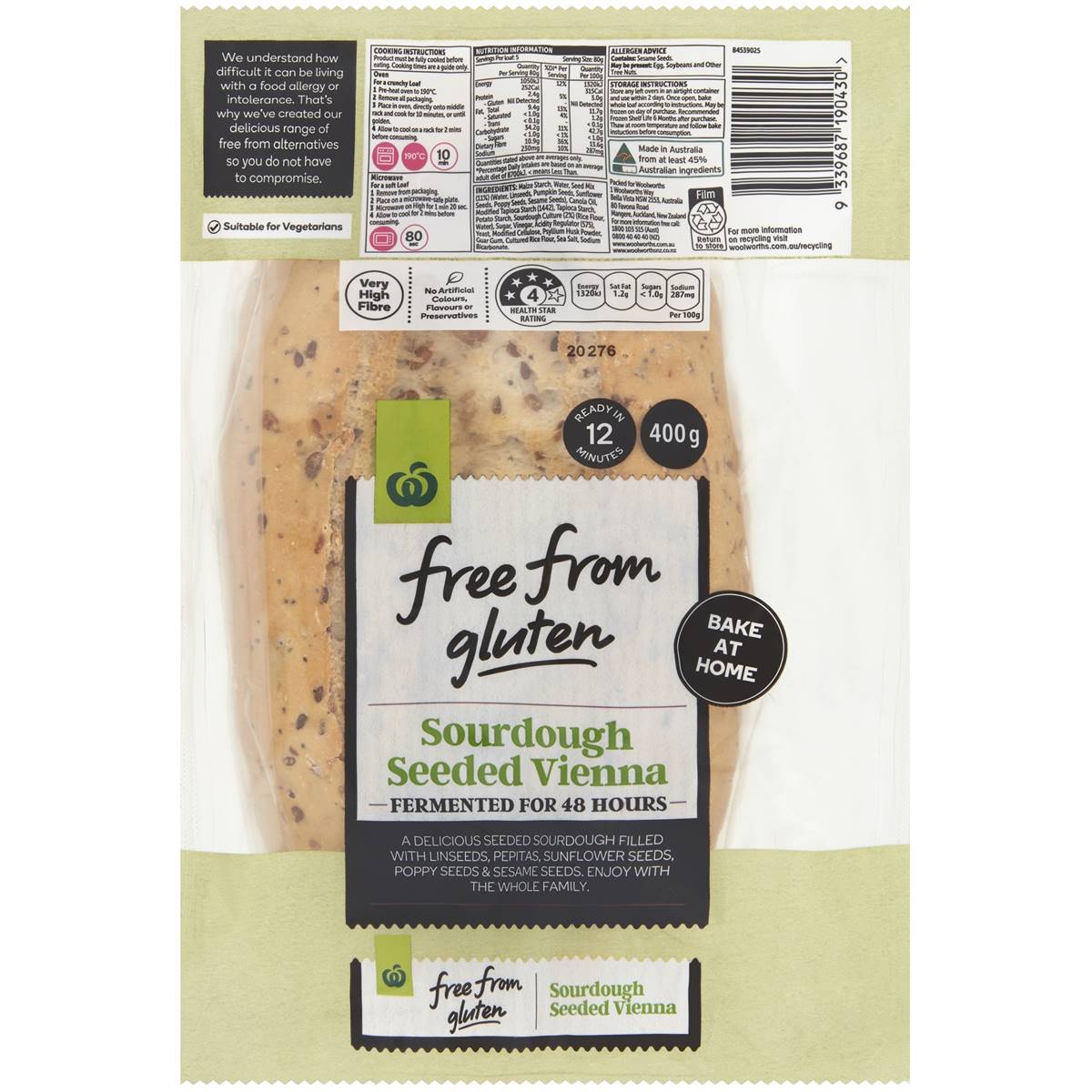 Woolworths Free From Gluten Seeded Bread