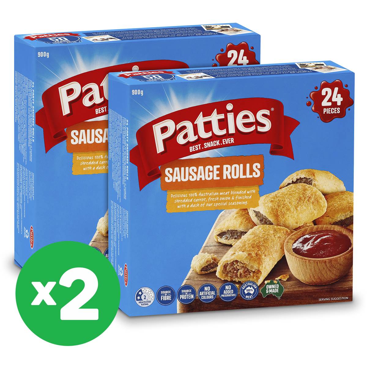 Patties Party Sausage Rolls 900g 24pk X2 Bundle Woolworths