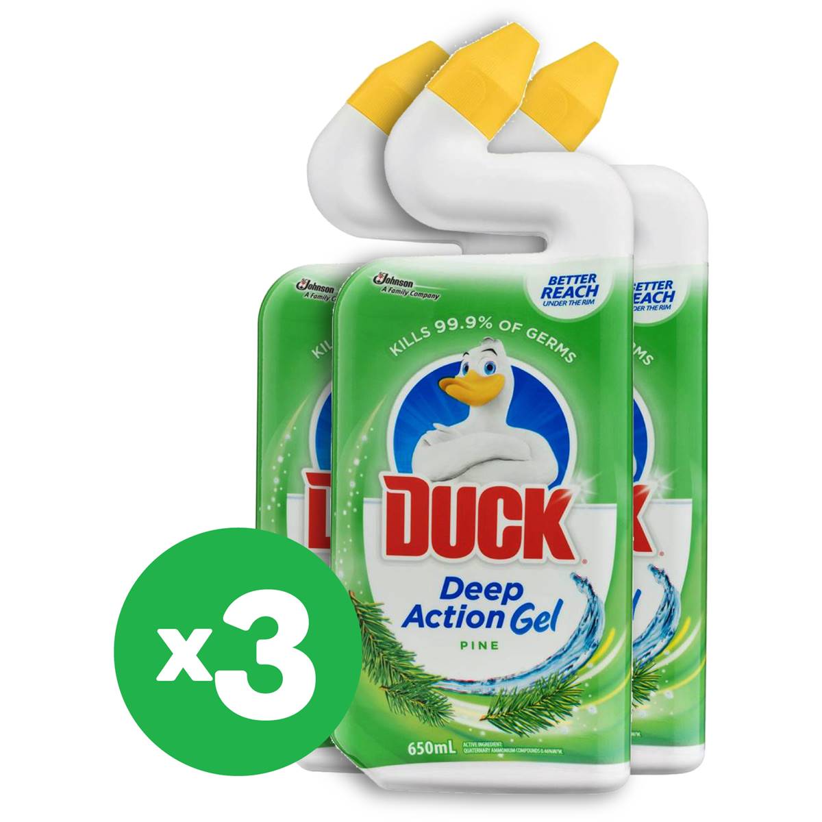 Duck Toilet Gel Pine 650ml X3 Bundle Woolworths