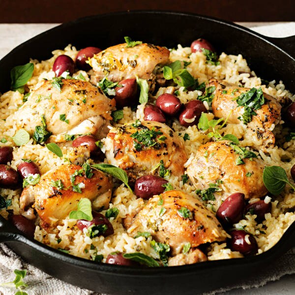 One Pan Greek Chicken Lemon Rice Recipe Woolworths