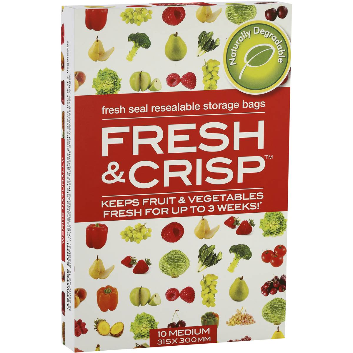 Fresh & Crisp Resealable Storage Bags Medium
