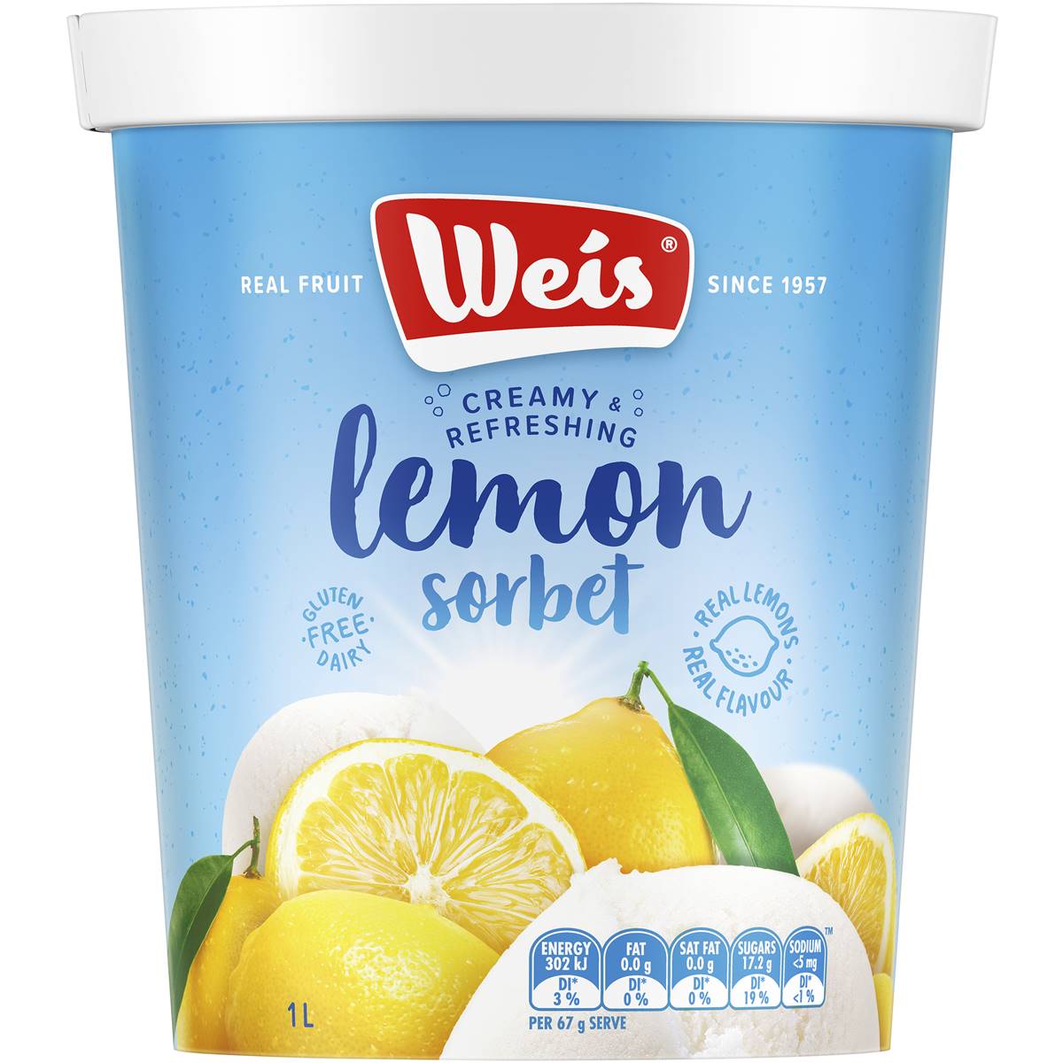Calories in Weis Sorbet Lemon