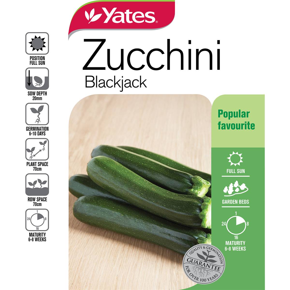 Yates Zucchini Blackjack Seeds each
