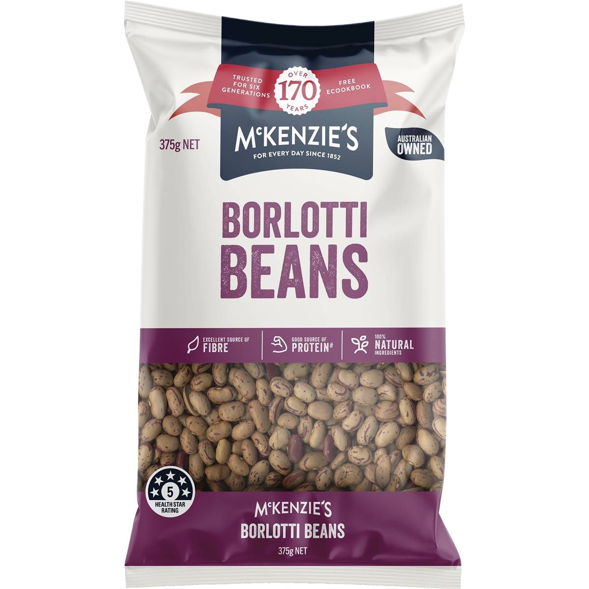Calories in Mckenzie's Dried Veg Borlotti Beans