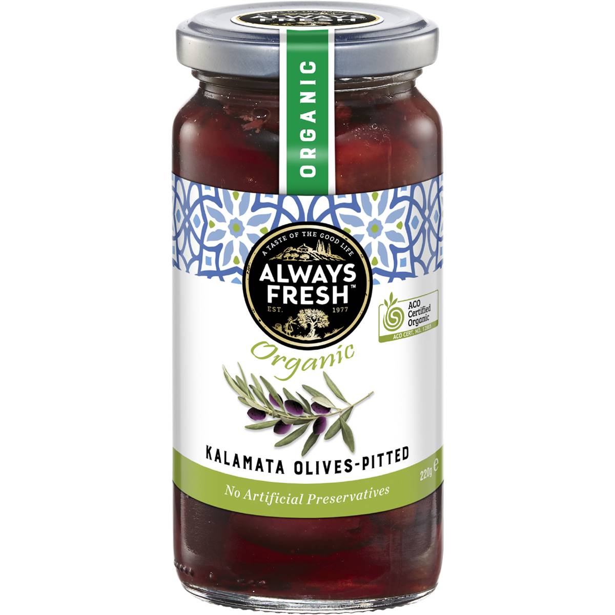 Calories in Always Fresh Organic Kalamata Pitted Olives
