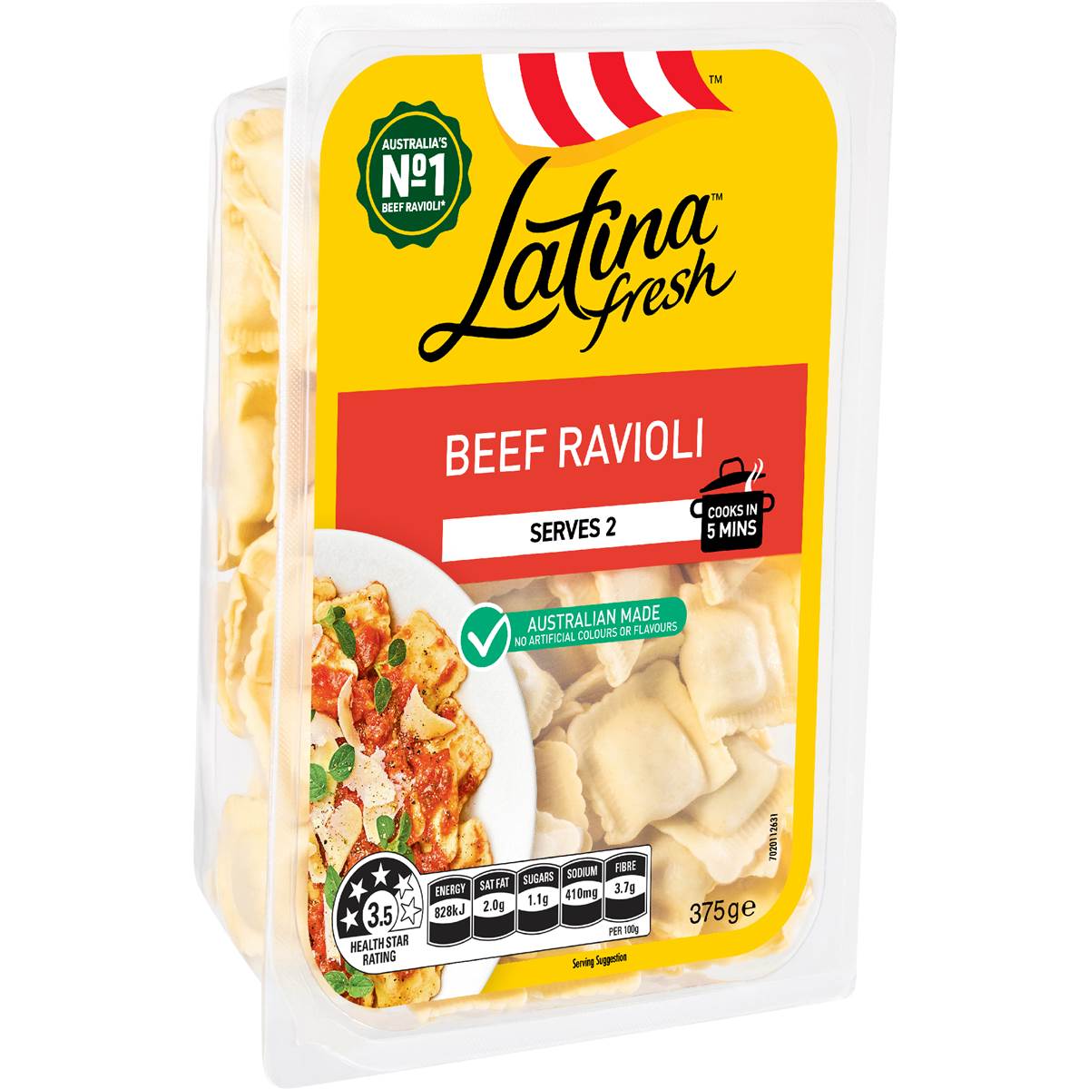 Latina Fresh Beef Ravioli Pasta 375g