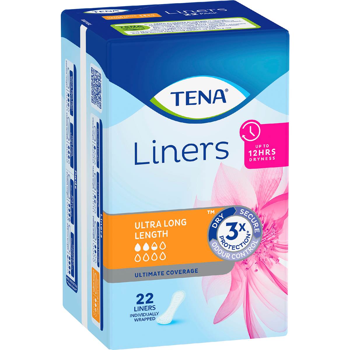 TENA Incontinence Liners Ultimate Coverage Ultra Long 22 pack
