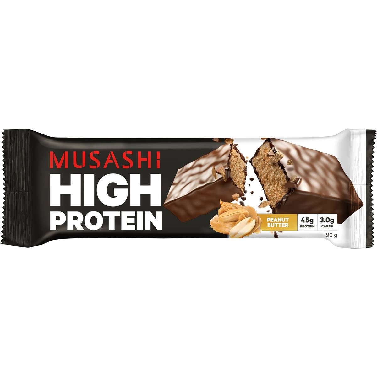 Musashi High Protein Bar Peanut Butter Low Carb 90g – Woolworths