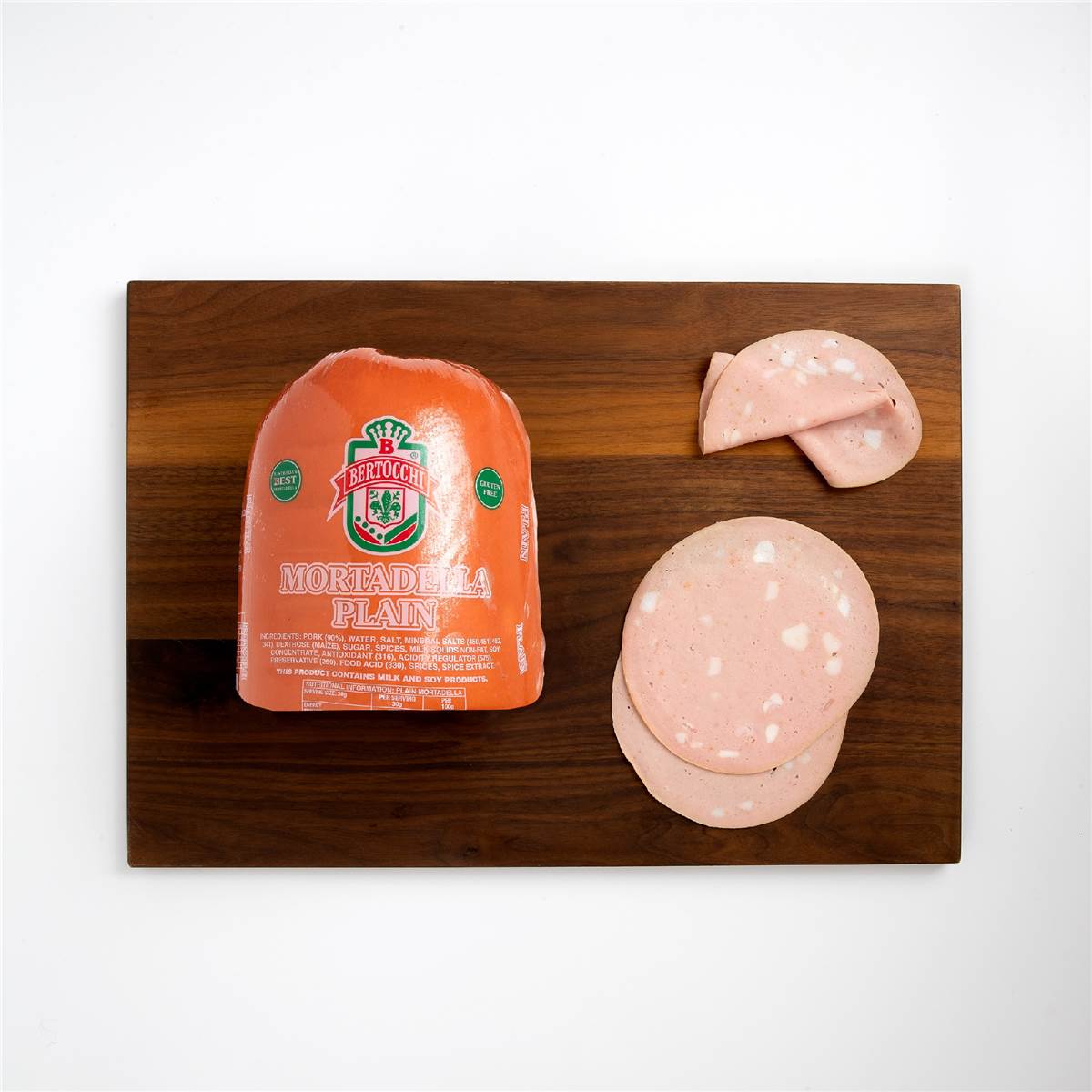Calories in Bertocchi Mortadella Plain Sliced From The Deli calcount