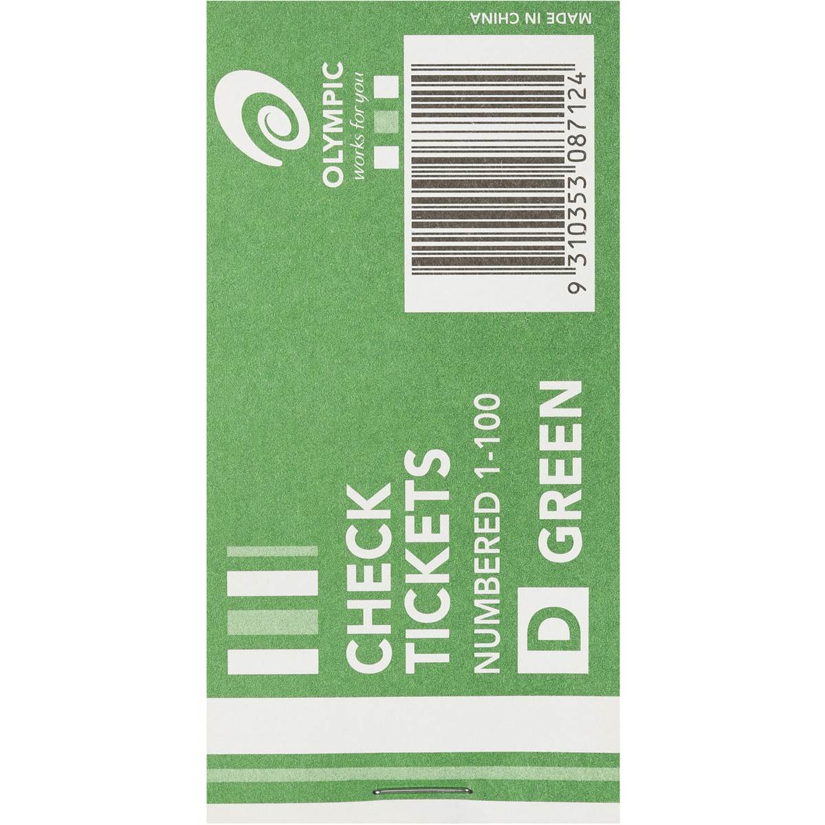 Olympic Check Ticket Book Loose