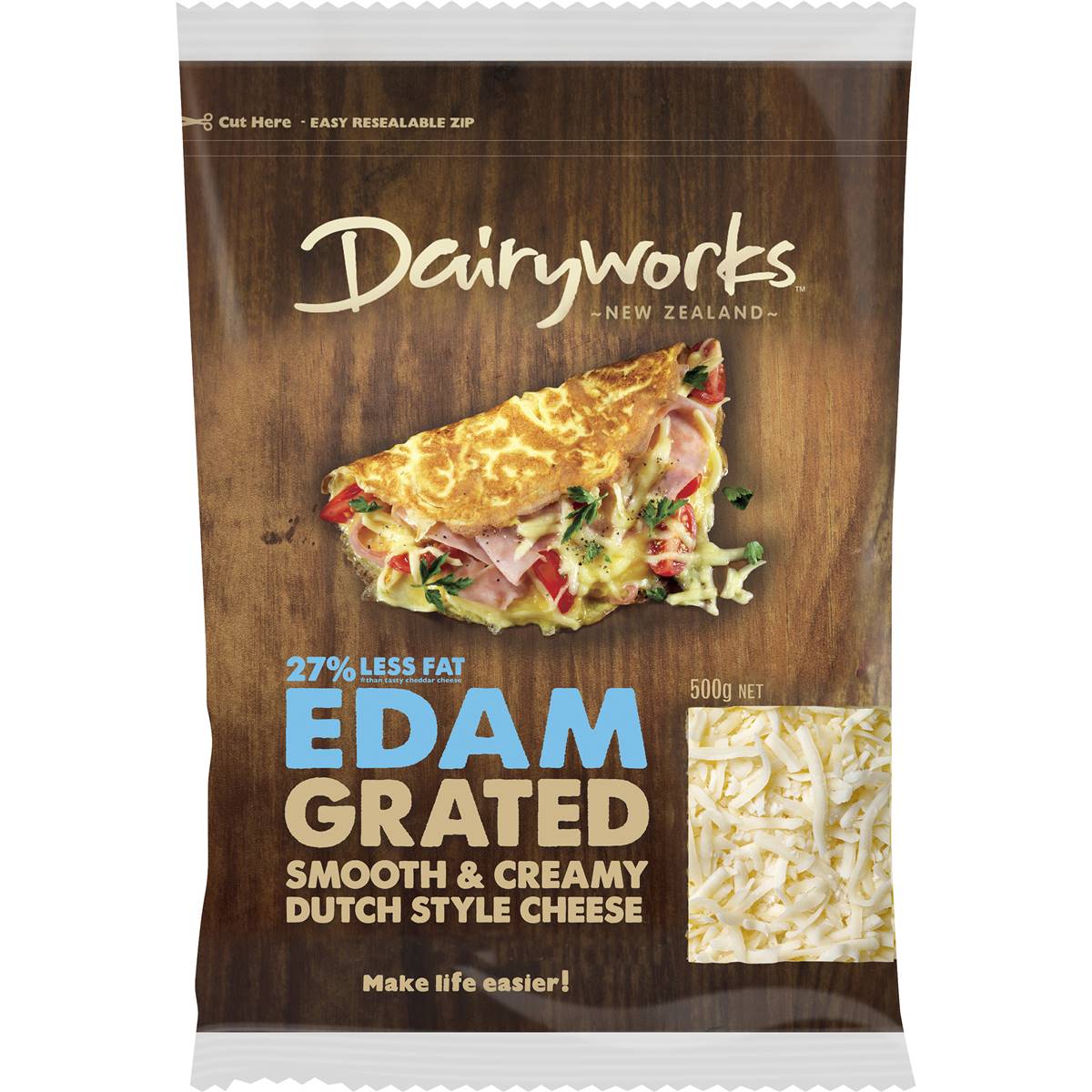 Calories in Dairyworks Edam Cheese Grated calcount