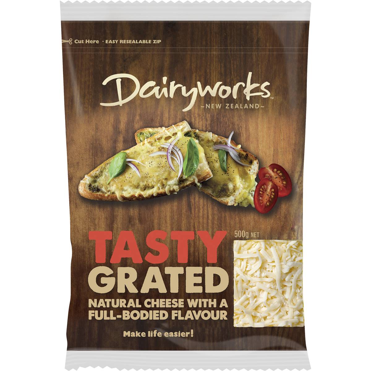 Calories in Dairyworks Tasty Cheese Grated