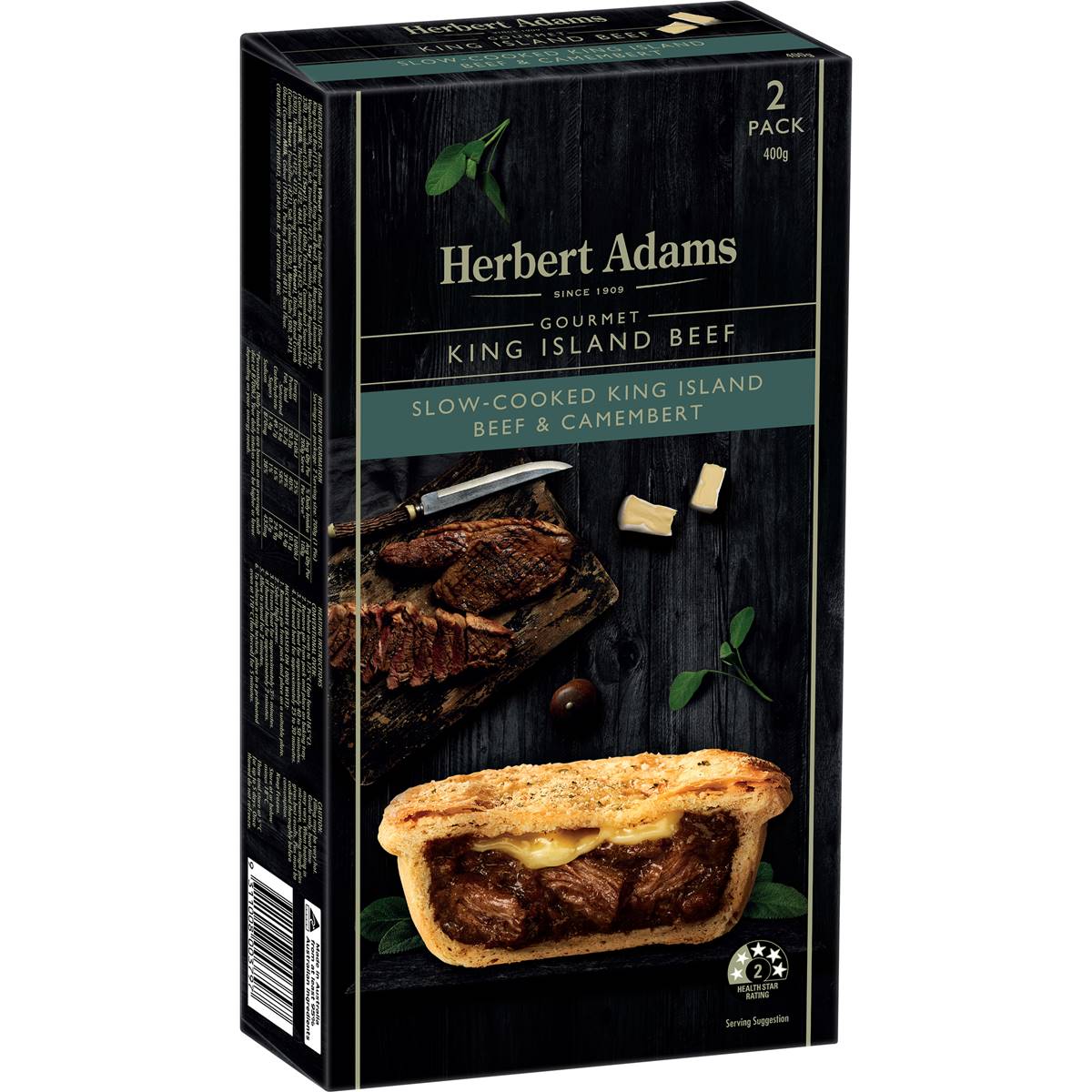Calories in Herbert Adams Beef & Camembert Pie