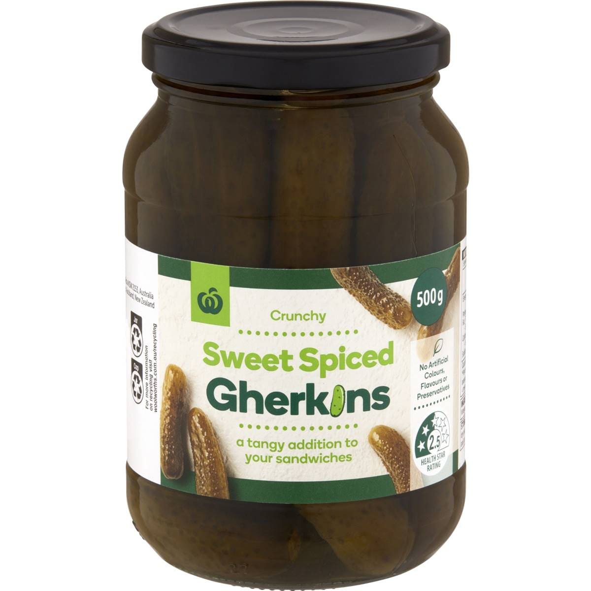 Calories in Woolworths Gherkins Sweet Spiced calcount