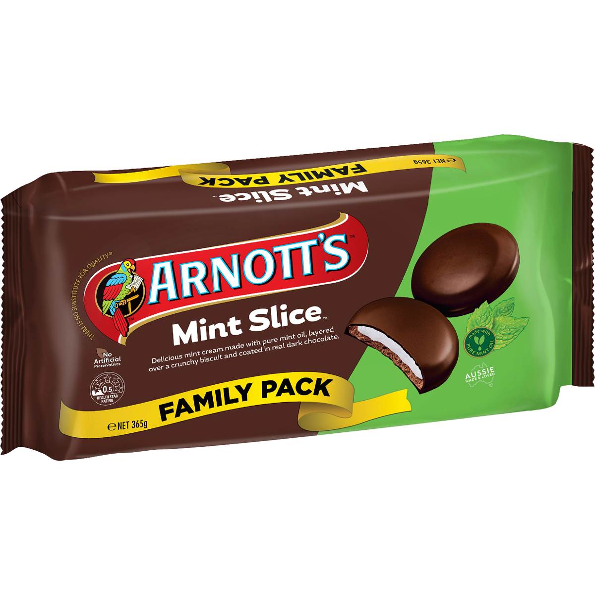 Arnott's Mint Slice Chocolate Biscuits Family Pack 365g