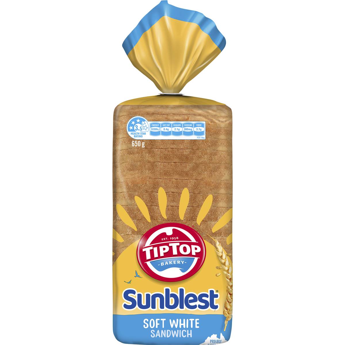 Calories in Tip Top Sunblest Soft White Sandwich Bread Loaf