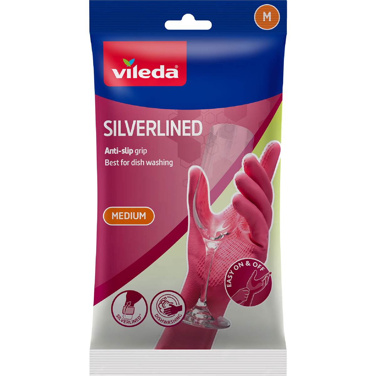 Vileda Silverlined Gloves Size M 1 pack