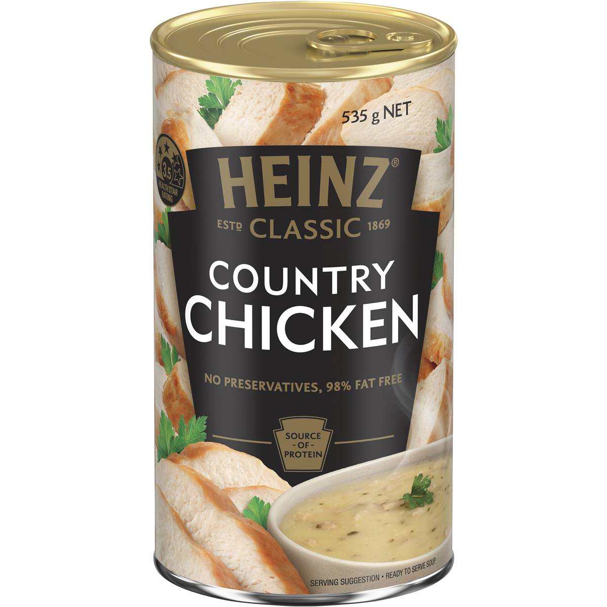 Calories in Heinz Classic Country Chicken Soup Canned Soup Ready Meals