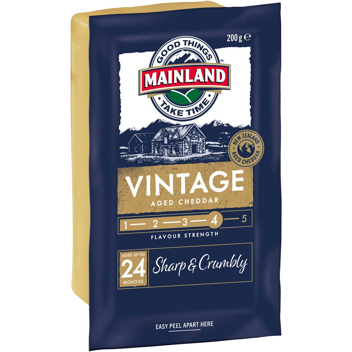 Calories in Mainland Vintage Cheddar Block calcount