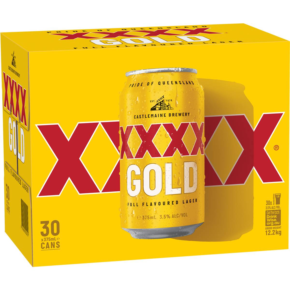 Calories in Xxxx Gold Mid Strength Lager Cans