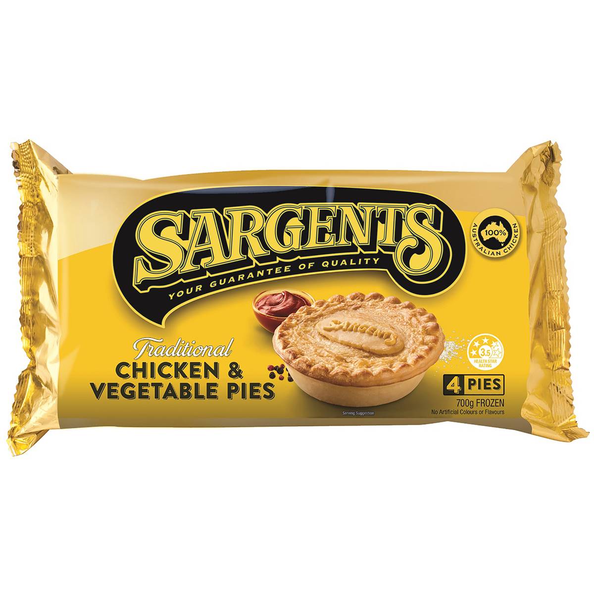 Calories in Sargents Pies Chicken & Vegetable