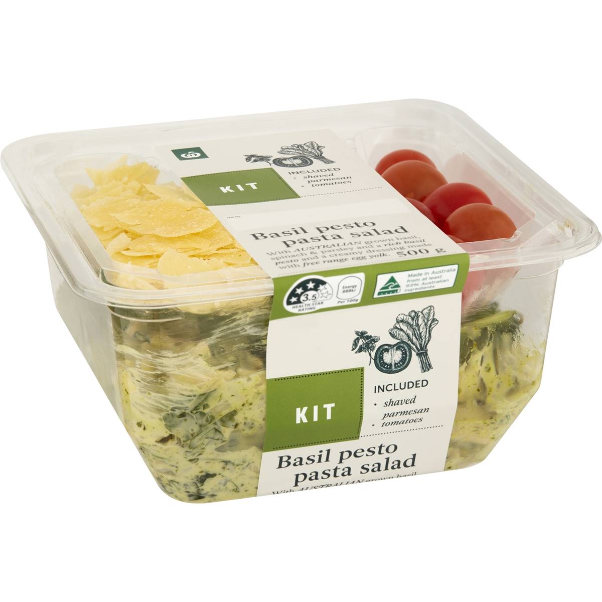 Calories in Woolworths Basil Pesto Pasta Salad Kit
