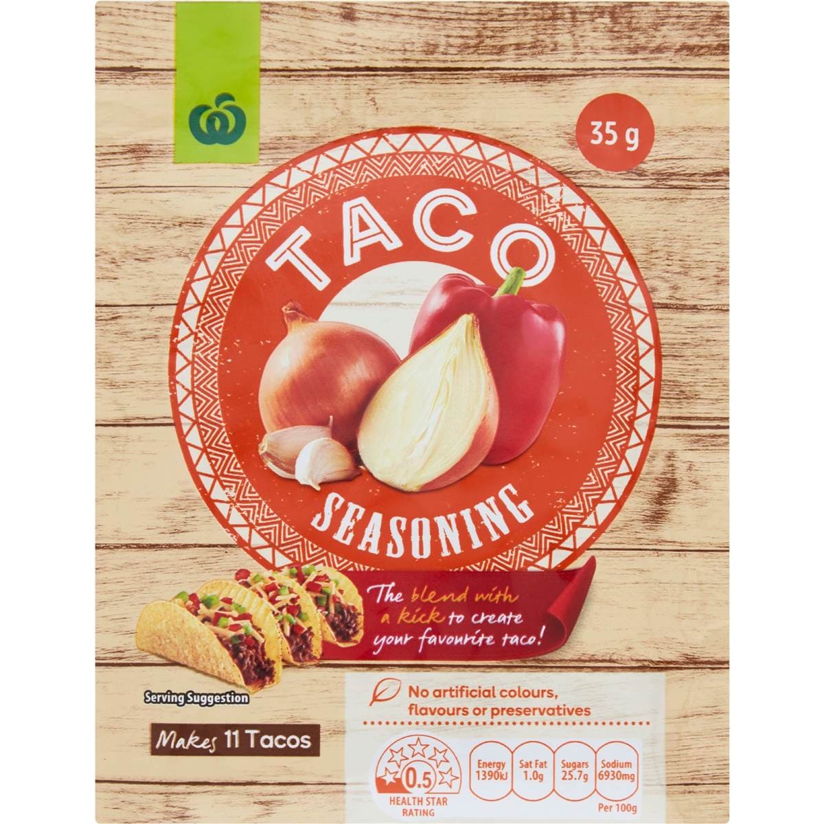 Calories in Woolworths Taco Seasoning Mix calcount