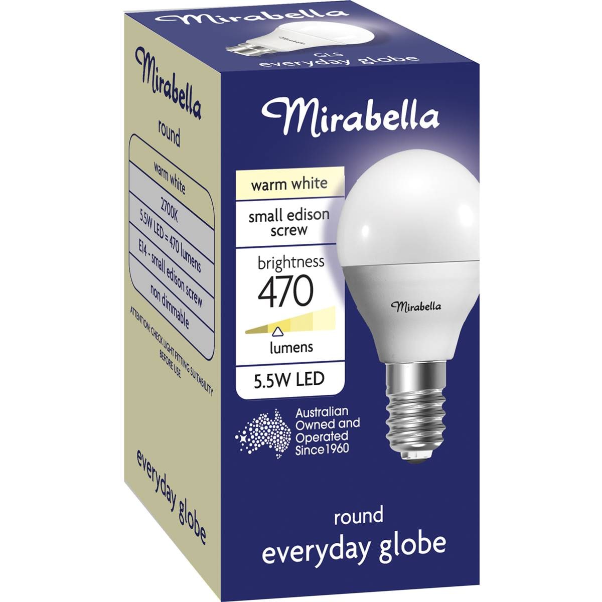 Mirabella LED Small Edison Screw 5W 470lm Warm White Light Globe