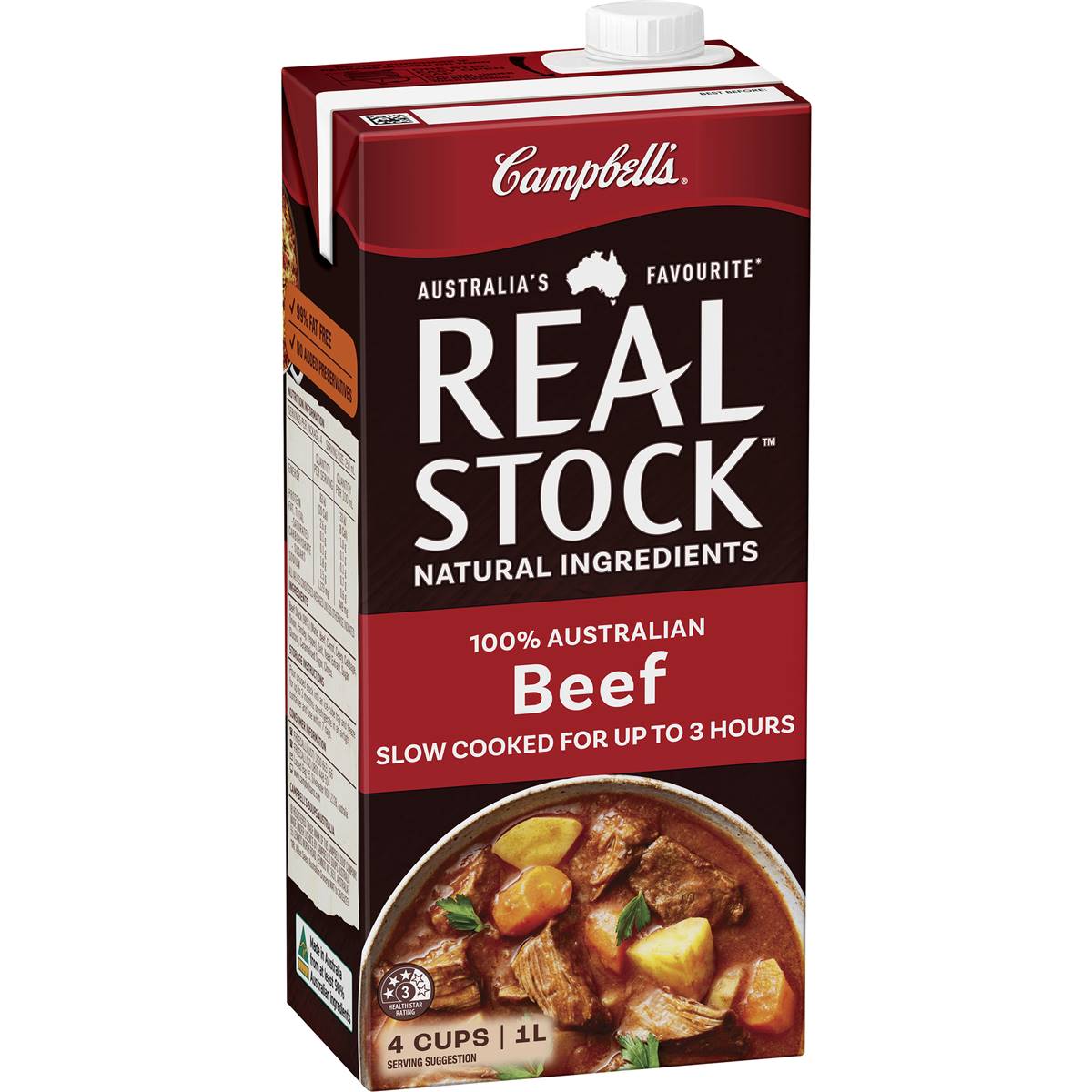 Calories in Campbell's Real Stock Beef Liquid Stock