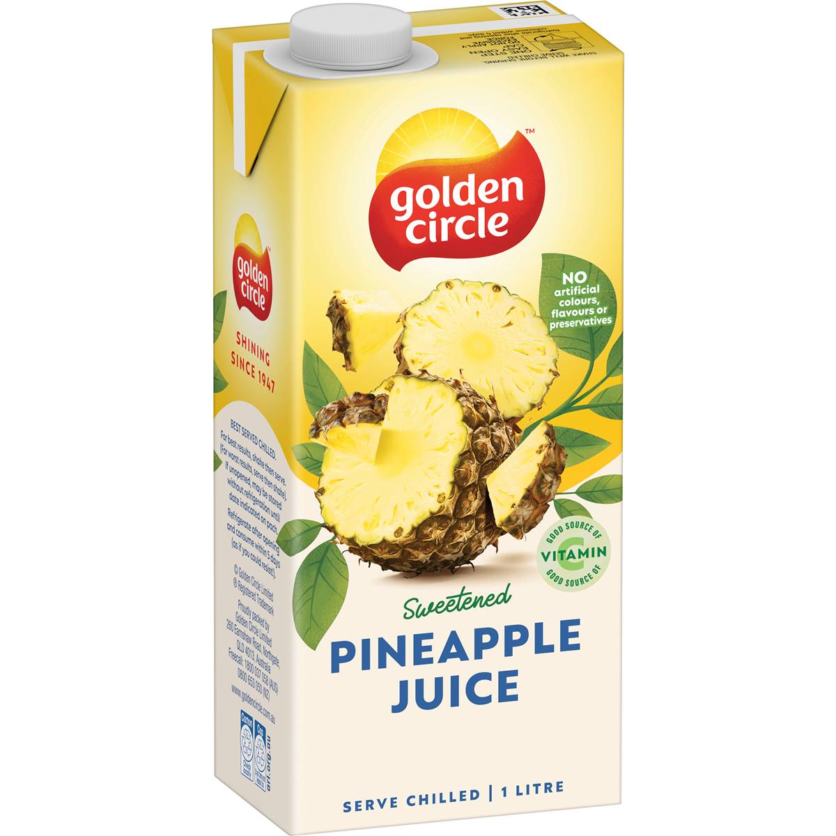 Calories in Golden Circle Fruit Juices Sweetened Pineapple Juice calcount