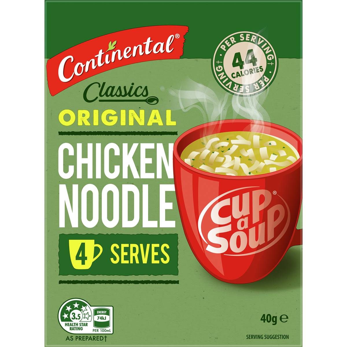 Calories in Continental Cup A Soup Classic Chicken Noodle calcount