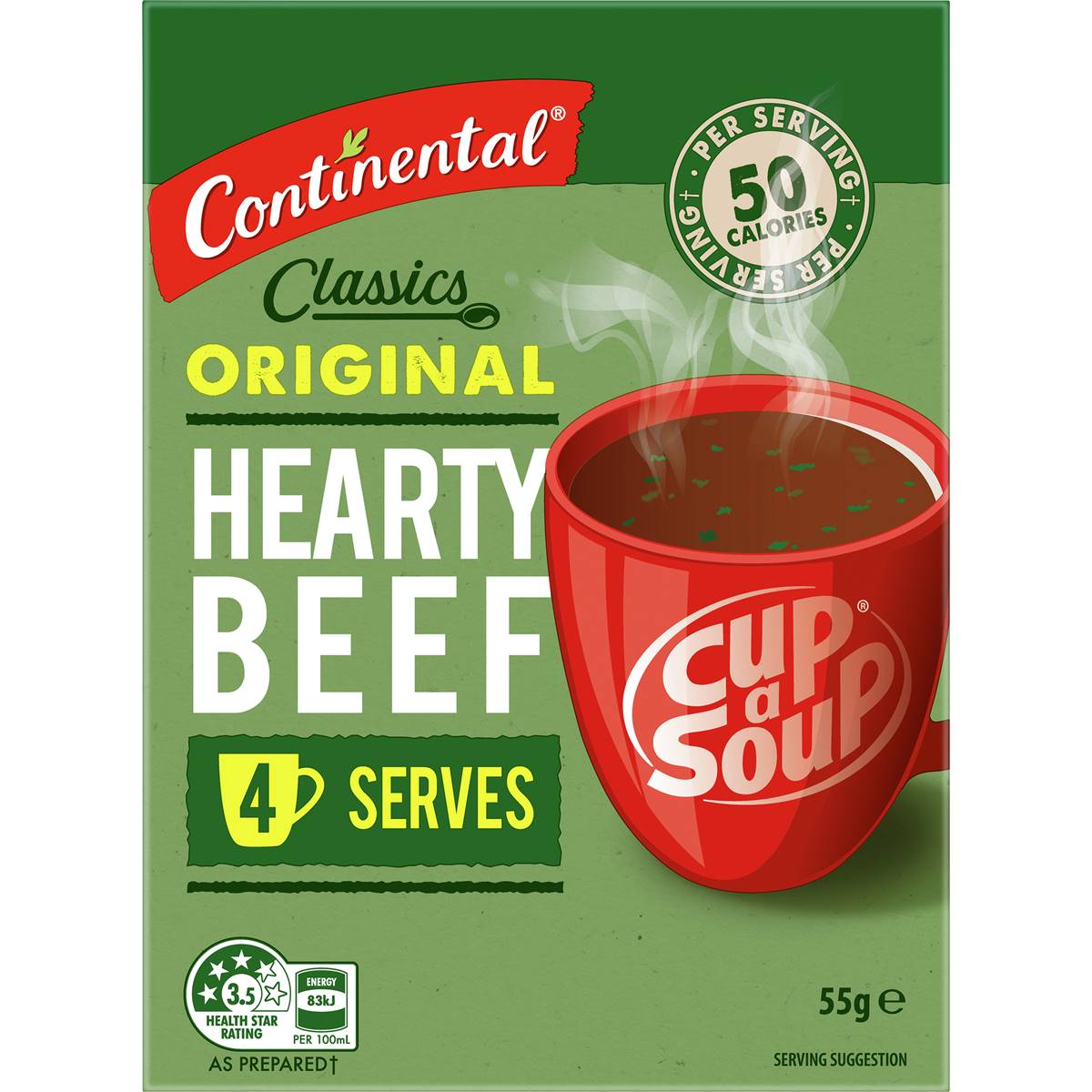 Calories in Continental Cup A Soup Classic Hearty Beef calcount