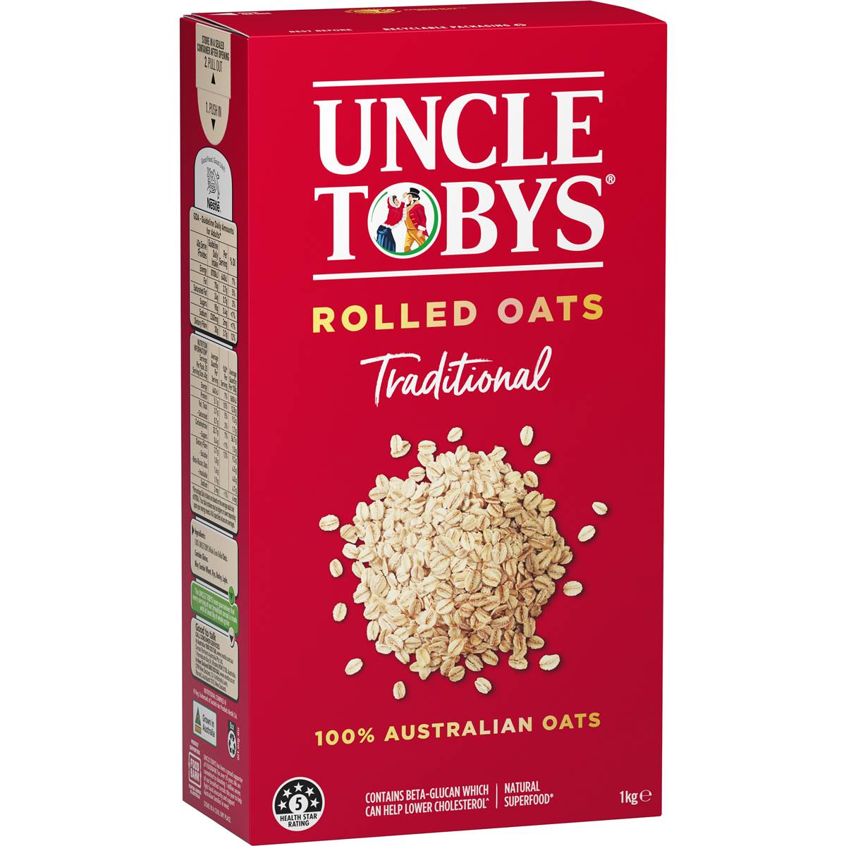 Calories in Uncle Tobys Oats Traditonal Rolled Oats Porridge