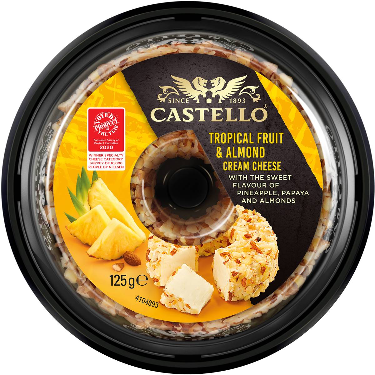 Calories in Castello Tropical Fruit And Almond Cream Cheese calcount