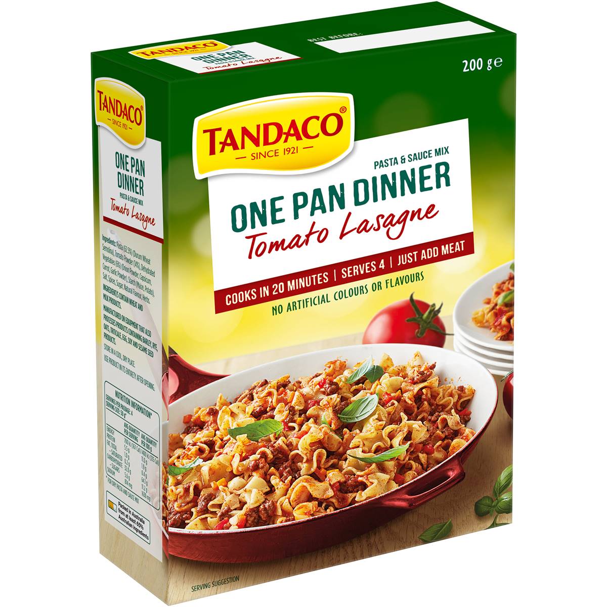 Calories in Tandaco One Pan Dinner Pasta Tomato Lasagne