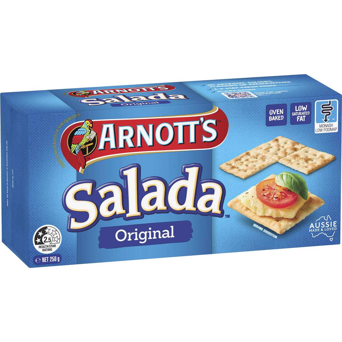 Calories in Arnott's Salada Original Crispbreads Crispbreads Original
