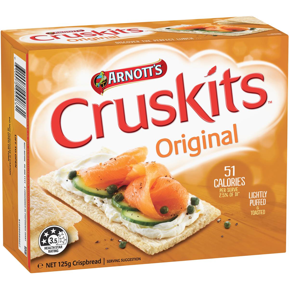 Calories in Arnott's Cruskits Original Crispbreads Original