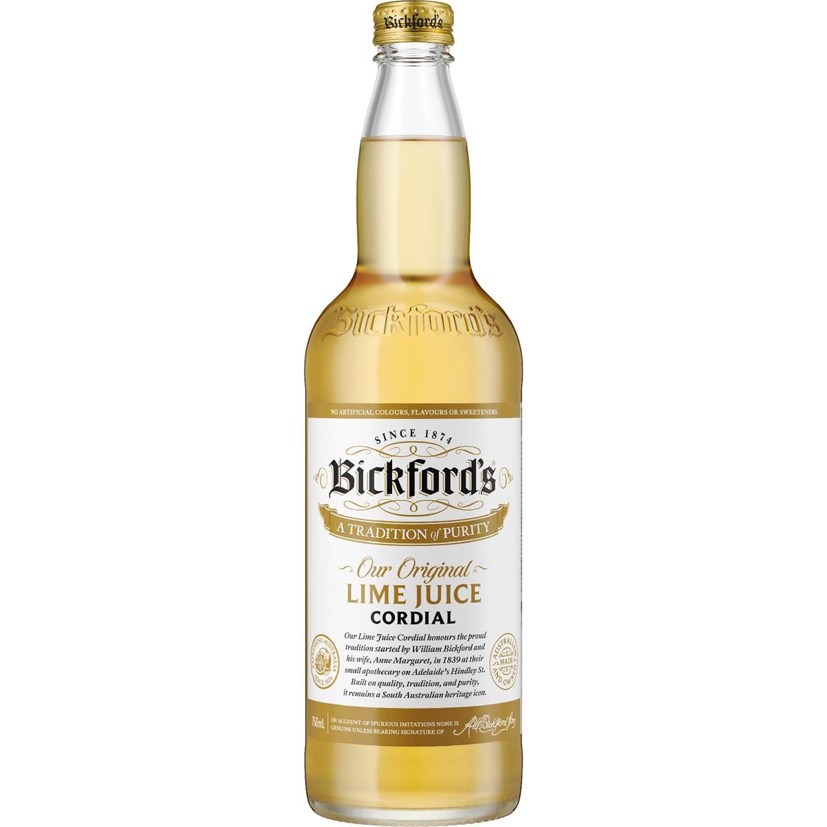 Bickford's Lime Cordial 750mL