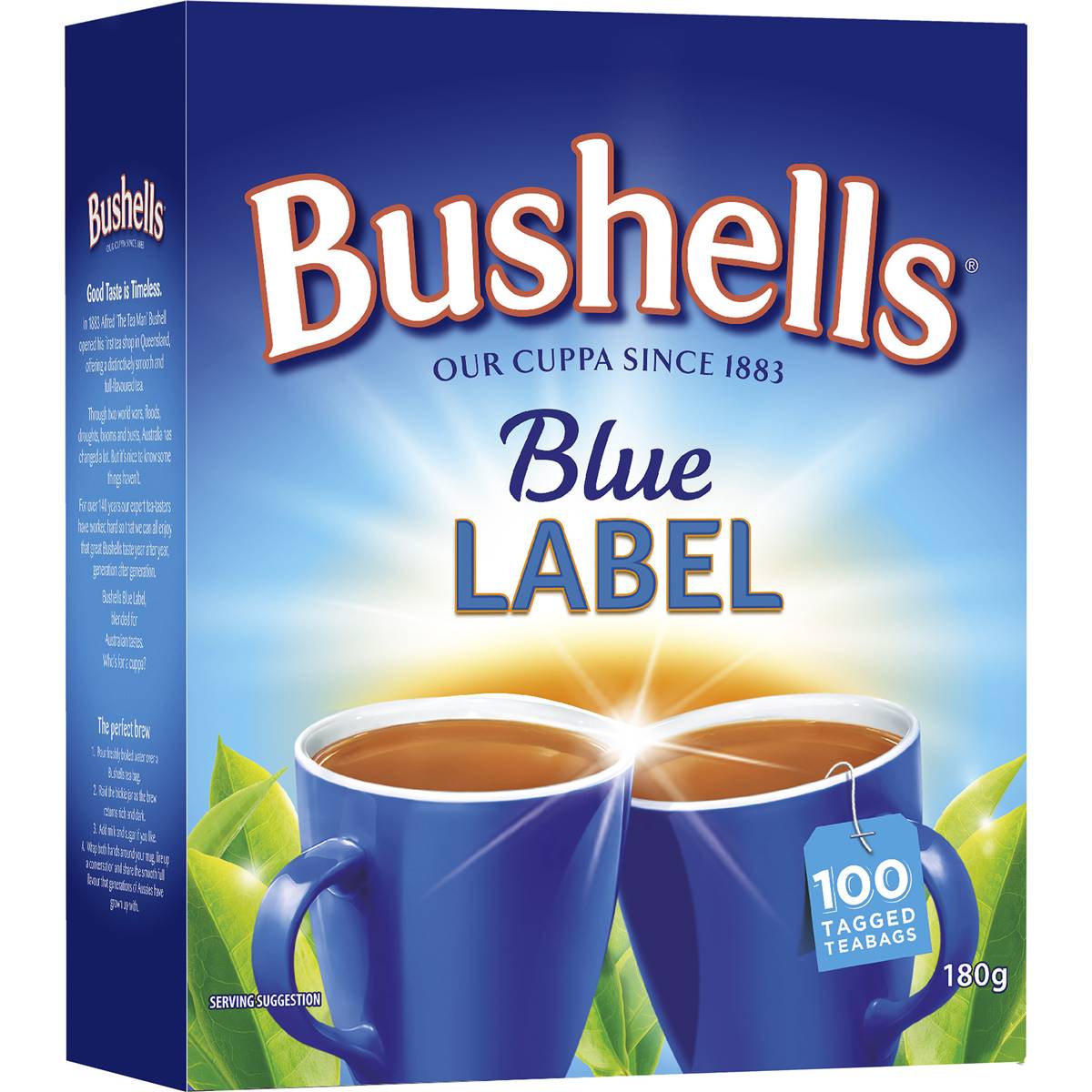 Calories in Bushells Black Tea Extra Strong Calorie Counter Australia