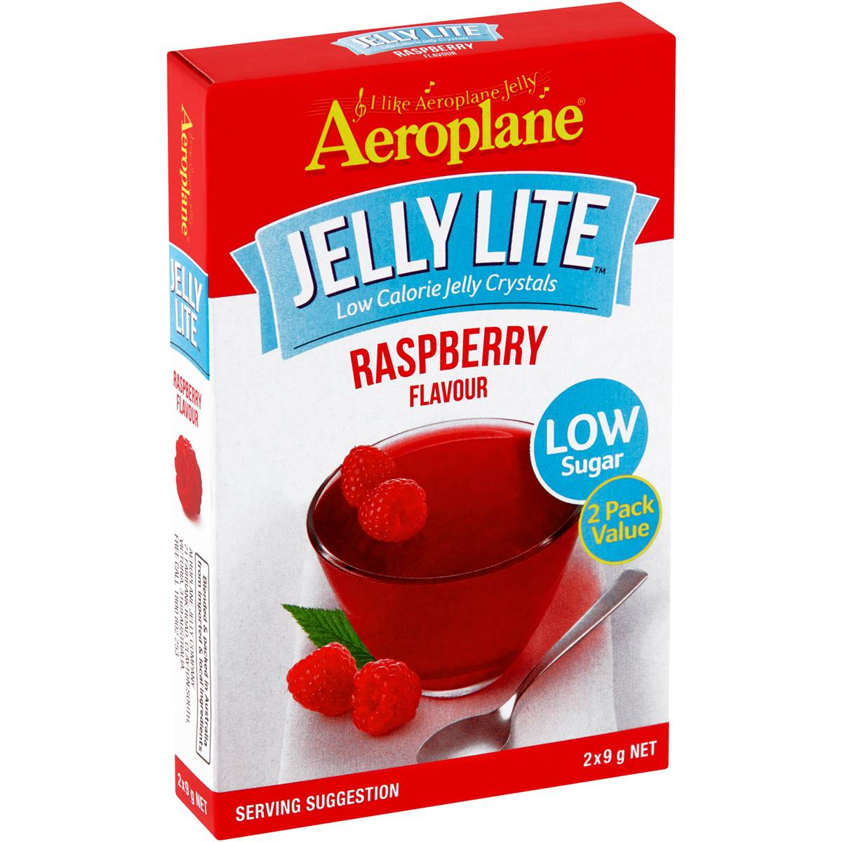 Calories in Aeroplane Jelly Lite Raspberry Flavour Low Calorie Jelly Crystals