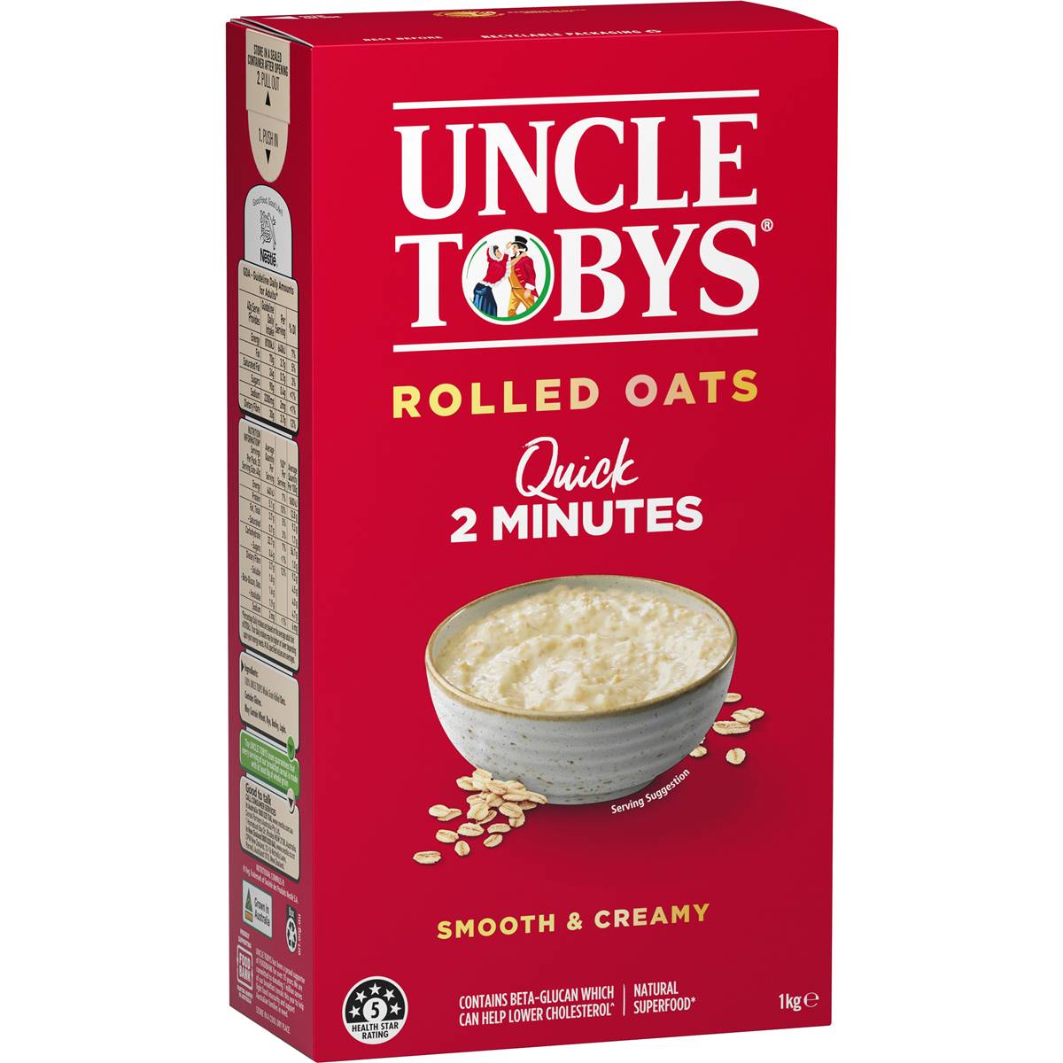 Calories in Uncle Tobys Oats Quick Rolled Oats Porridge