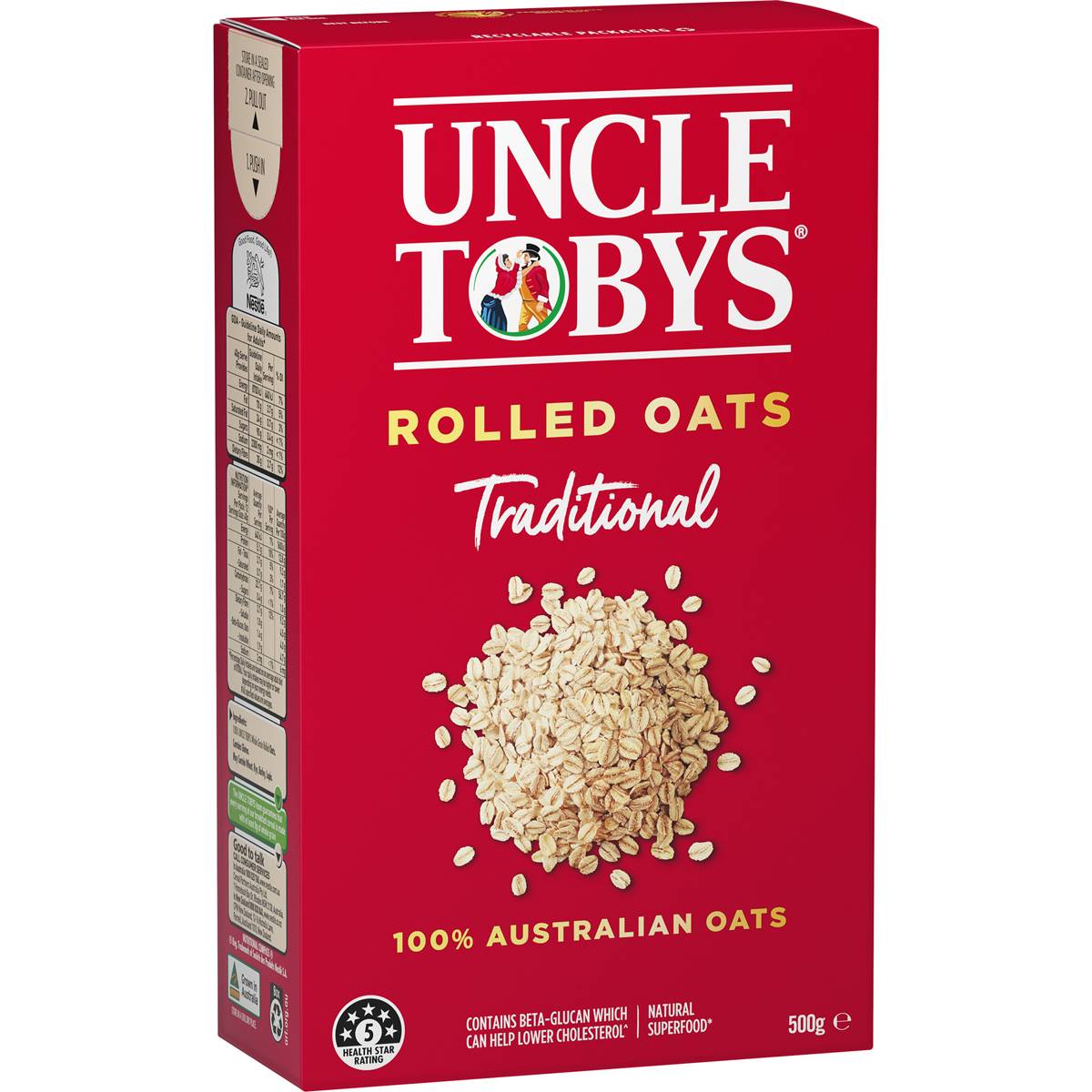 Calories in Uncle Tobys Oats Traditional Rolled Oats Porridge