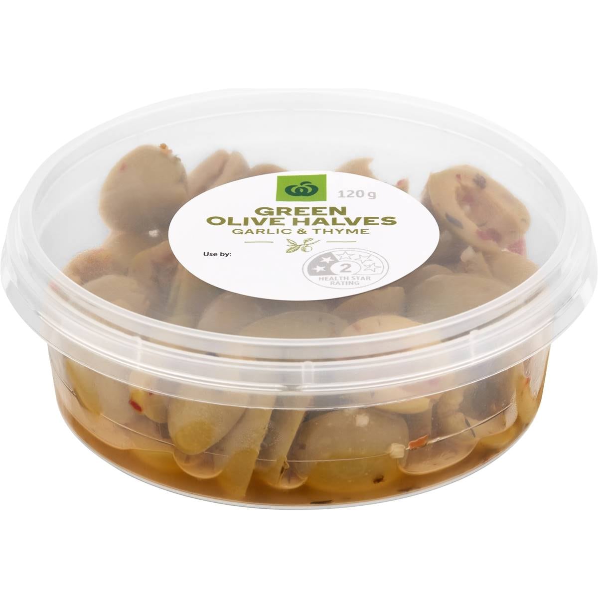 Calories in Woolworths Herb Green Olives Halves calcount