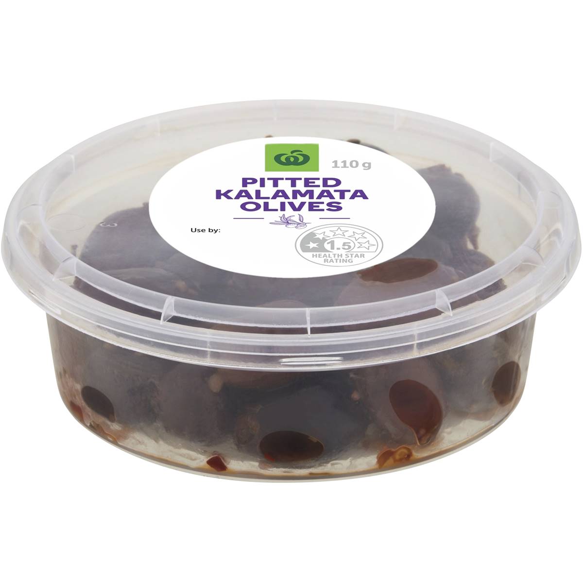 Calories in Woolworths Pitted Kalamata Olives With Italian Vinegar