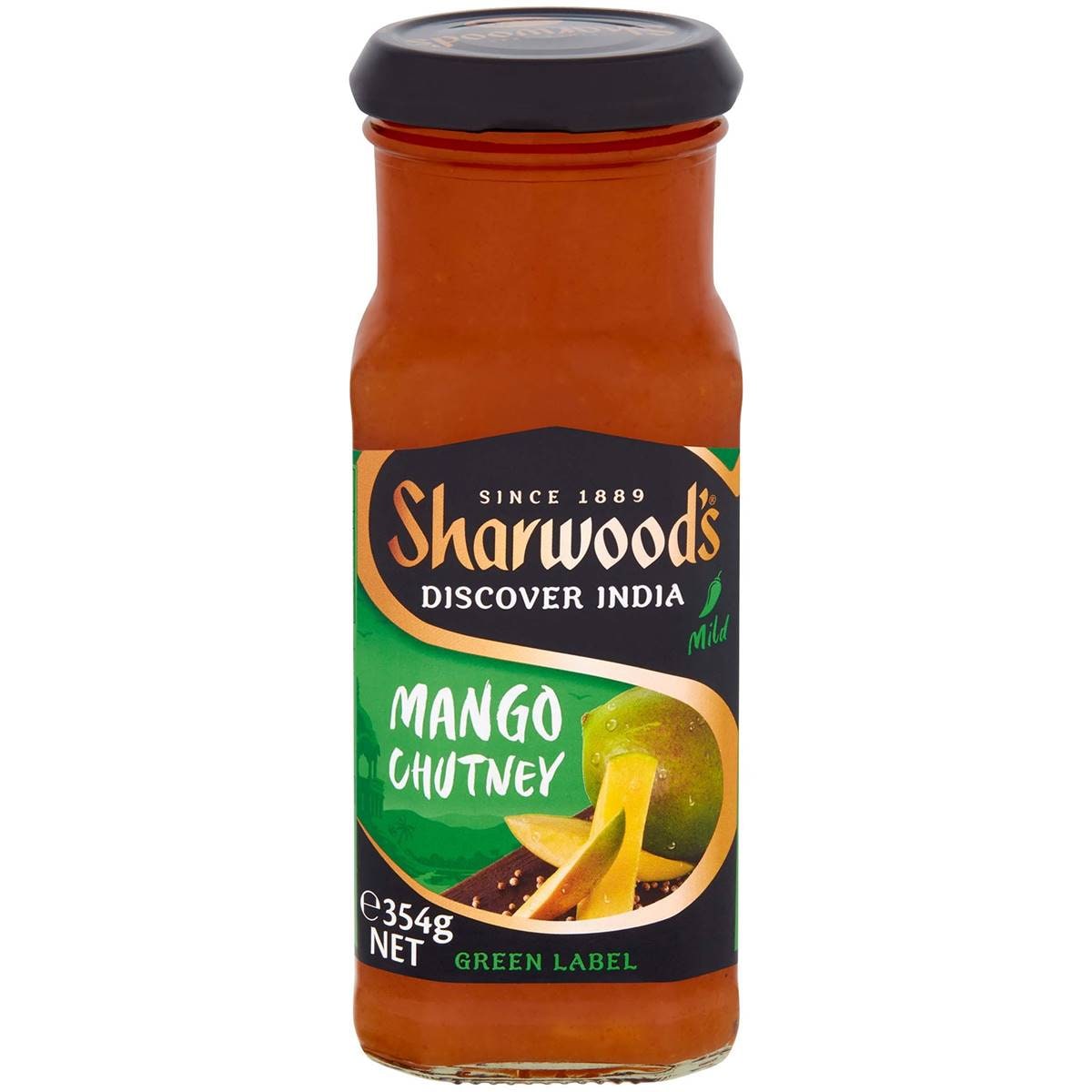 Calories in Sharwood's Green Label Mango & Ginger Chutney calcount