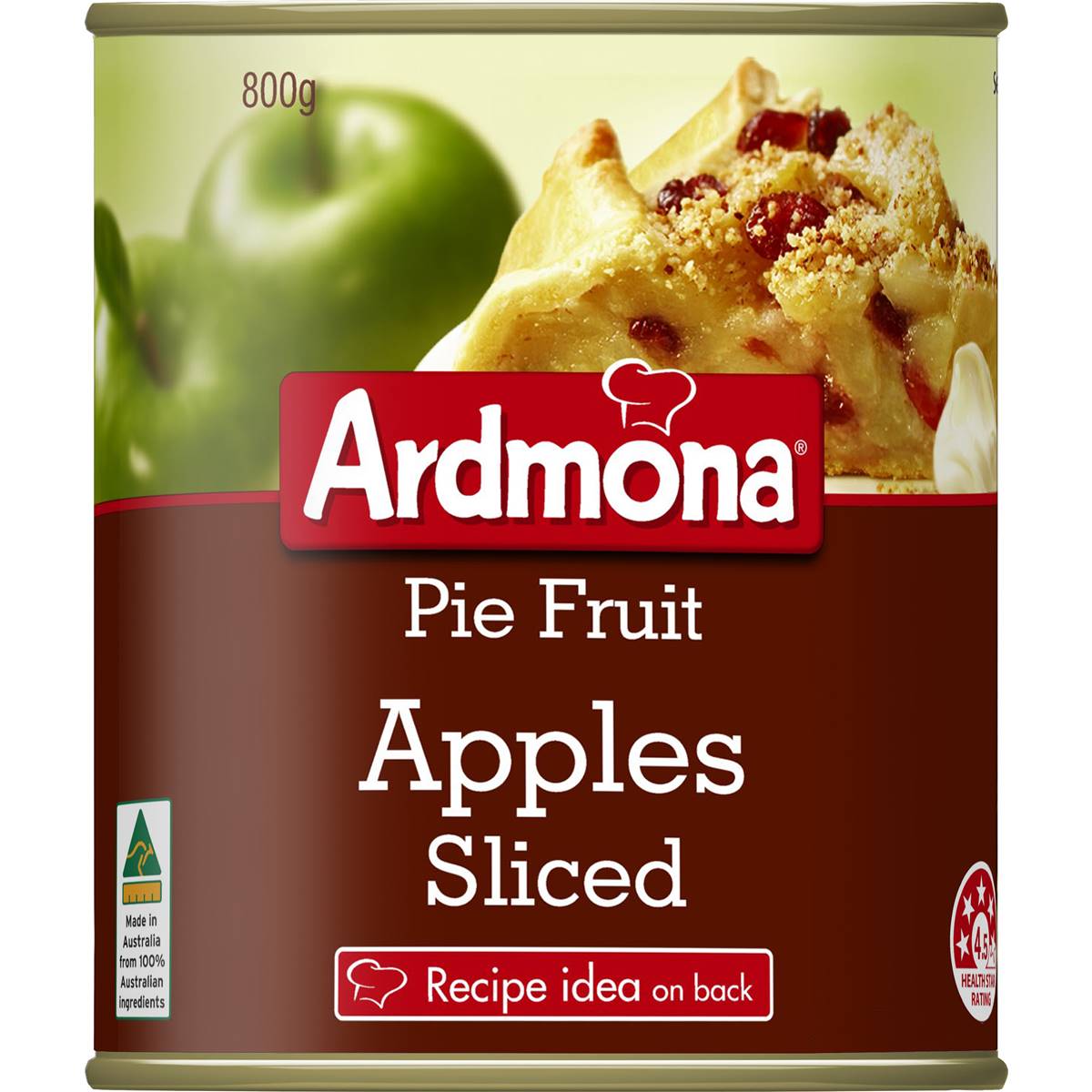 Calories in Ardmona Pie Fruit Apples Sliced Sliced