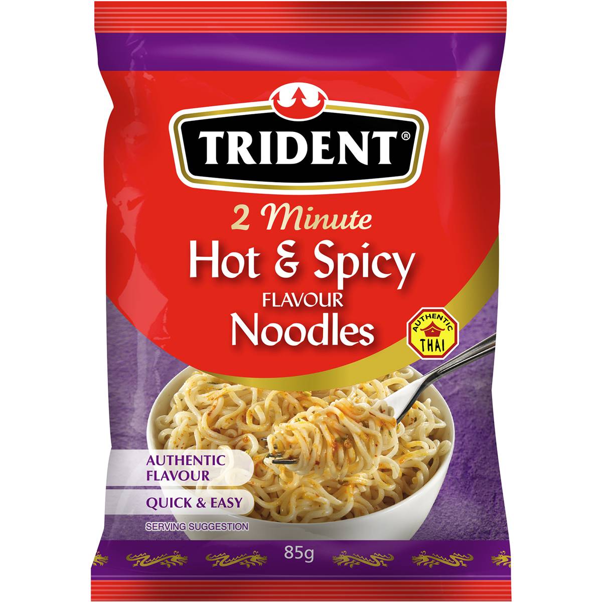 Calories in Trident Hot & Spicy 2 Minute Noodles