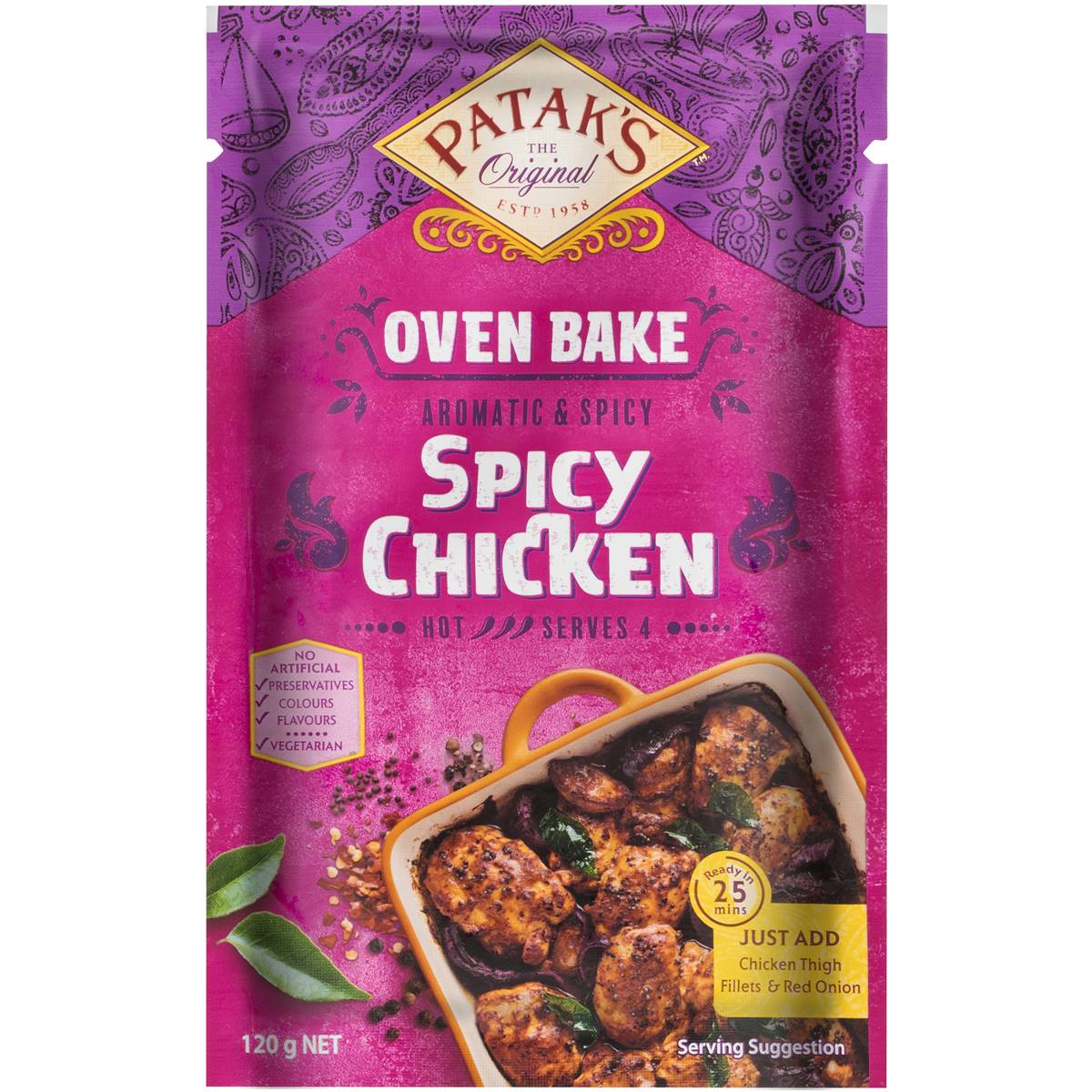 Calories in Patak's Spicy Chicken Oven Bake Bake