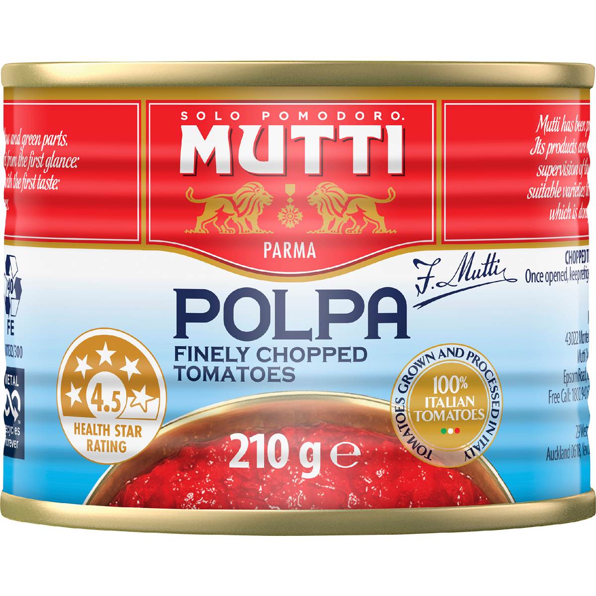Mutti Polpa Finely Chopped Tomatoes 210g