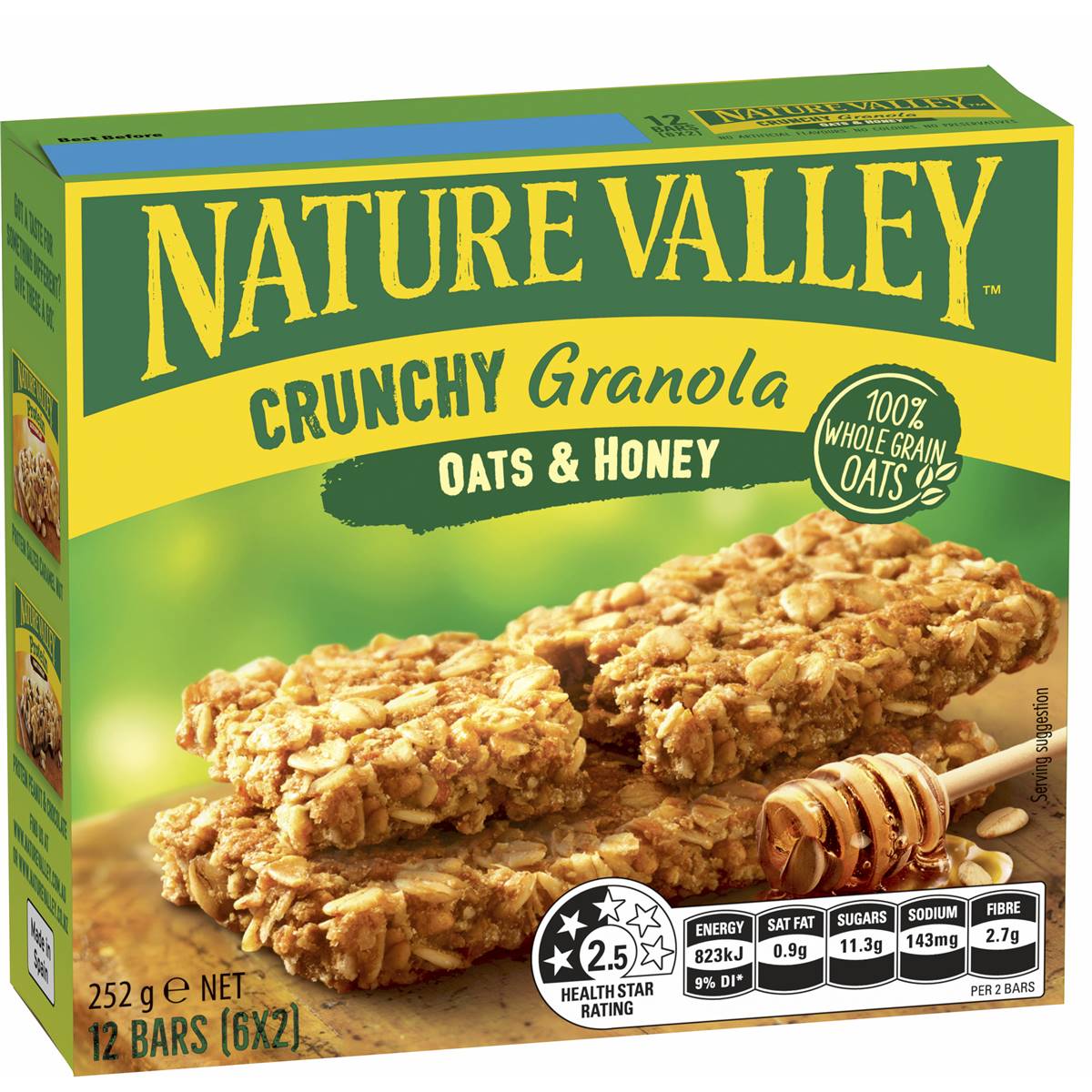 Calories in Nature Valley Crunchy Bars Oats & Honey